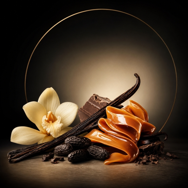 Familia olfativa dulce con vainilla, caramelo y chocolate